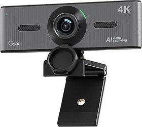 تصویر Gsou 4K Webcam with Noise Canceling Mic, AI Tracking Webcam 4K, 4k web cam wide angle 120 , Sony 4K Sensor, with Privacy Cover, and Dual Mics, 4k Webcam for PC/Streaming/Laptop/Conference/Zoom Meeting 