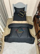 تصویر روتختی یک و نیم نفره هتلی مشکی و کاراملی کد H741 ارزانچی 