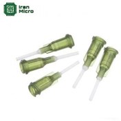 تصویر نازل (سوزن) مخصوص سرنگ های خمیر فلاکس و قلع - سر صاف - سبز تیره 14G 