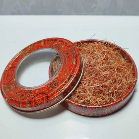 تصویر ظرف خاتم 10 گرم ریشه زعفران {نخ زرد} 10 grams of saffron root {yellow thread}