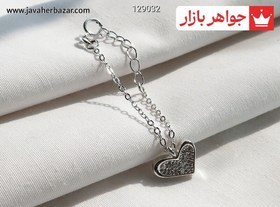 تصویر آویز ساعت نقره طرح قلب کد 129032 