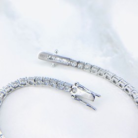 تصویر دستبند نقره زنانه مدل تنیسی 