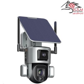 تصویر دوربین چرخشی خورشیدی دو لنز سیمکارتی 10X SIM card solar rotating camera