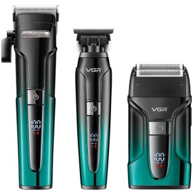 تصویر ست ماشین اصلاح وی جی آر مدل V-694 با برش مستقیم و استیل ضد زنگ 