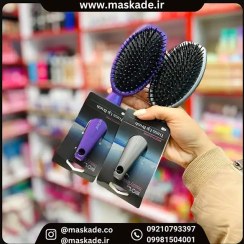 تصویر برس مو بیول سایز بیضی بزرگ با سوزن پلاستیکی 