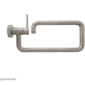 تصویر شیر قابلمه پرکن دیواری نوبل مدل جی G کروم مات Nobel-faucet-apolo-pot-filler-two-lever-wall-mounted-brushed-golden