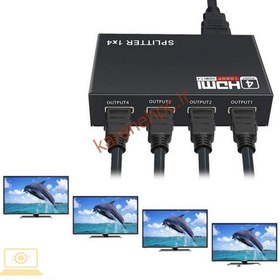 تصویر اسپلیتر HDMI چهار پورت وی نت V-NET V-SPHD1404 V-NET V-SPHD1404 HDMI 1.4-4K Splitter 1×4 with Adaptor 