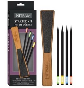 تصویر زغال طراحی نیترام به همراه چوب سمباده ، Nitram Starter Kit 
