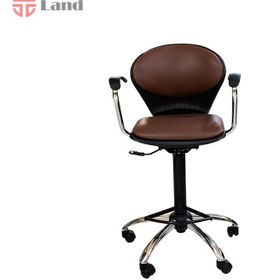 تصویر صندلی کانتر شفق مدل NR108 رکابدار دسته دار Counter chair NR108 Shafaq slatted