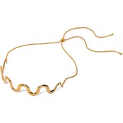 تصویر گردنبند طوق موجی روکش طلا 