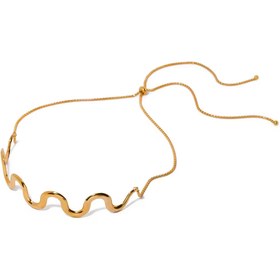 تصویر گردنبند طوق موجی روکش طلا 