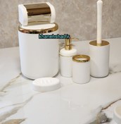 تصویر ست بهداشتی اقتصادی اطلس الیت سفید طلایی 