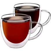 تصویر ماگ پیرکس دوجداره تپل طرح coffee کد 4816 coffee design Double-walled pyrex circle mug