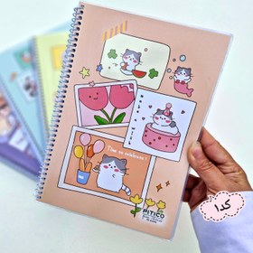 تصویر دفتر ۴خط فنری فانتزی، مجلد استیکر دار 