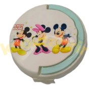 تصویر ظرف غذای دو طبقه گرد با قاشق و چنگال | مناسب برای مایکروویو 