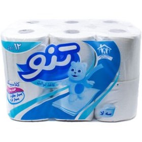 تصویر دستمال توالت تنو مدل Classic بسته 12 عددی Teno Classic Toilet Tissues 12pcs