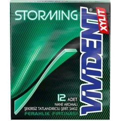 تصویر آدامس ویویدنت Vivident استورمینگ طعم نعنا سبز 18 بسته 12 عددی 