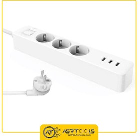 تصویر سه راهی و شارژر شیائومی مدل Mi Power Strip 3 _ XMCXB04QM Mi Power Strip 3 Sockets/3 USB Ports