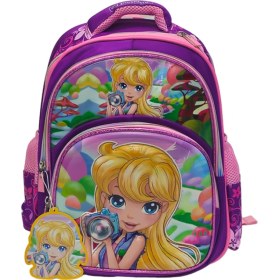 تصویر کيف مدرسه ای سه بعدی دخترانه برند پرزيدنت President کد 2344 President girl 3D school-bag code 2344