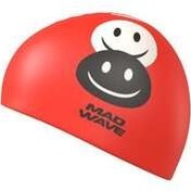 تصویر کلاه شنا چند رنگ دخترانه و پسرانه بچگانه ایموجی استخوان سیلیکون ، قرمز Mad Wave 