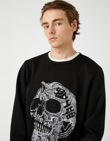 تصویر هودی با طرح جمجمه برند Koton Skull Printed Sweatshirt