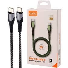 تصویر کابل 2 سر تایپ سی الدینیو fast charging data cable LDNIO usb-c to usb-c 