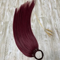 تصویر دم اسبی کوتاه رنگ شرابی کد 2315t