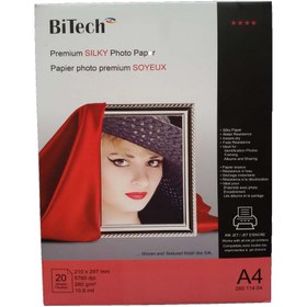 تصویر کاغذ عکس ابریشمی A4 بایتک Bitech A4 Silky Paper 260g 20sh