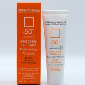 تصویر ضد آفتاب بی‌رنگ فاقد چربی +SPF50 درماتیپیک 