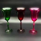 تصویر جام یا گیلاس رنگی اورجینال بوهمیا چک 