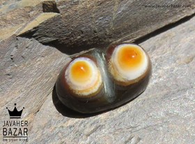 تصویر نگین عقیق باباقوری دو چشم کد 48870 