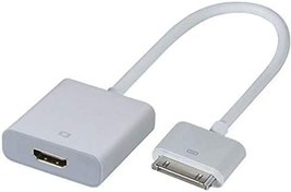 تصویر HRX- White 30 PIN DOCK CONNECTOR TO HDMI TV ADAPTER 1080P CABLE LEAD FOR IPHONE 4S IPAD2 3 