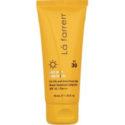 تصویر کرم ضدآفتاب و ضدلک بی‌رنگ لافارر مدل SPF30، مناسب پوست‌های چرب 