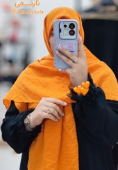 تصویر روسری گرم موهر پلیسه - نارنجی 