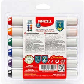 تصویر ماژيك 6 رنگ Whiteboard Markers فونزل 