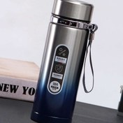 تصویر فلاسک دمنوش 800ml استیل ضد زنگ-رنگ سیلور آبی