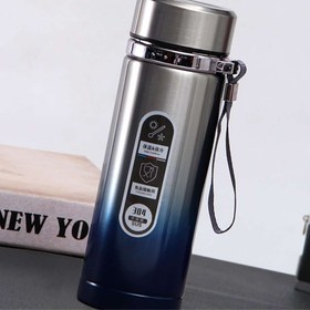 تصویر فلاسک دمنوش 800ml استیل ضد زنگ-رنگ سیلور آبی