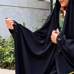 تصویر چادر عربی مشکی ملکه جواهردوزی 