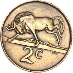 تصویر سکه آفریقا 2 سنت آفریقای جنوبی 