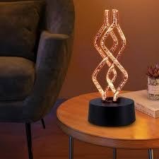 تصویر چراغ خواب و دکوری طرح زیگ‌زاگی چرخان 