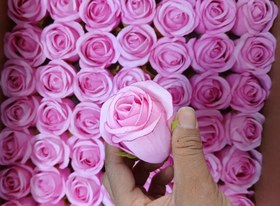 تصویر سر گل پارچه ای - سفید 