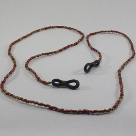 تصویر بند عینک منجوقی نارنجی طلایی 