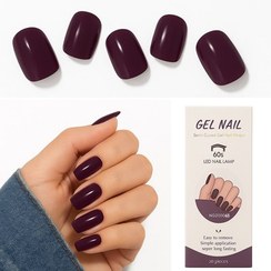 تصویر نیل رپ کاشت ناخن ژله ای بادمجونی 