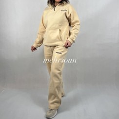 تصویر ست لباس گرم هرمس مدل نیم‌زیپ کد 440 - قهوه‌ای شکلاتی 