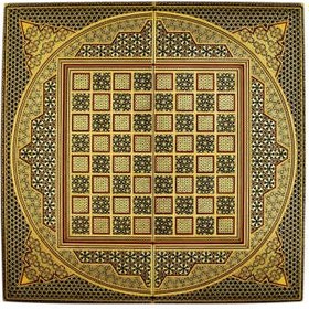 تصویر صفحه شطرنج خاتم کاری روگِرد صنایع دستی اوستا کد 620122 