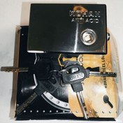 تصویر قفل کتابی کهن ضد سرقت جنس فولاد تعداد کلید4 
