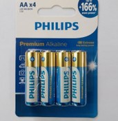 تصویر باتری قلمی فیلیپس مدل Premium Alkaline LR6M4B بسته چهار عددی 