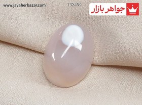 تصویر نگین عقیق باباقوری سفید کد 132406 