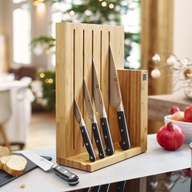 تصویر سرویس چاقو زولینگ ۶پارچه مدل پرو با استند بامبو مگنتی zwilling pro 6 pcs knife set 