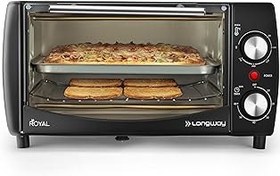 تصویر Longway Royal OTG 12 Ltr Oven Toaster با حالت های گرمایش | کنترل تایمر دما برای پخت پیتزا ، کیک ، کباب مرغ و نان نان تست | ضمانت 1 ساله (1000 W ، سیاه) Longway Royal OTG 12 Ltr Oven Toaster Griller with Heating Modes | Temperature Timer Control for Baking Pizza, Cake, Grilling Chicken &amp; Toasting Bread|1 Year Warranty (1000 W, Black)